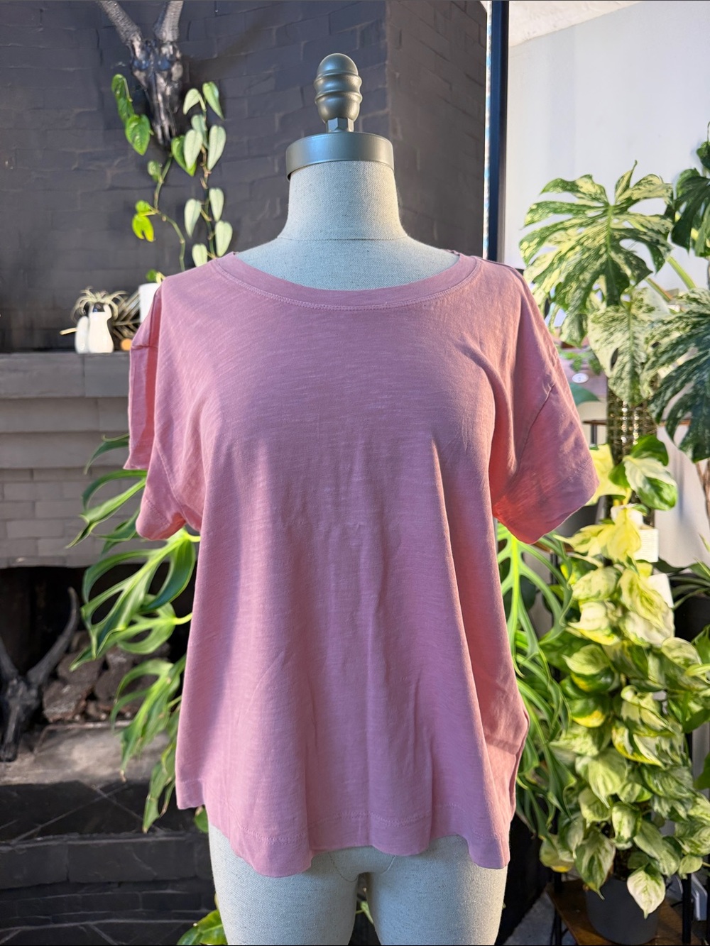 Pilcro Mauve-Pink Short Sleeve Relaxed Tee